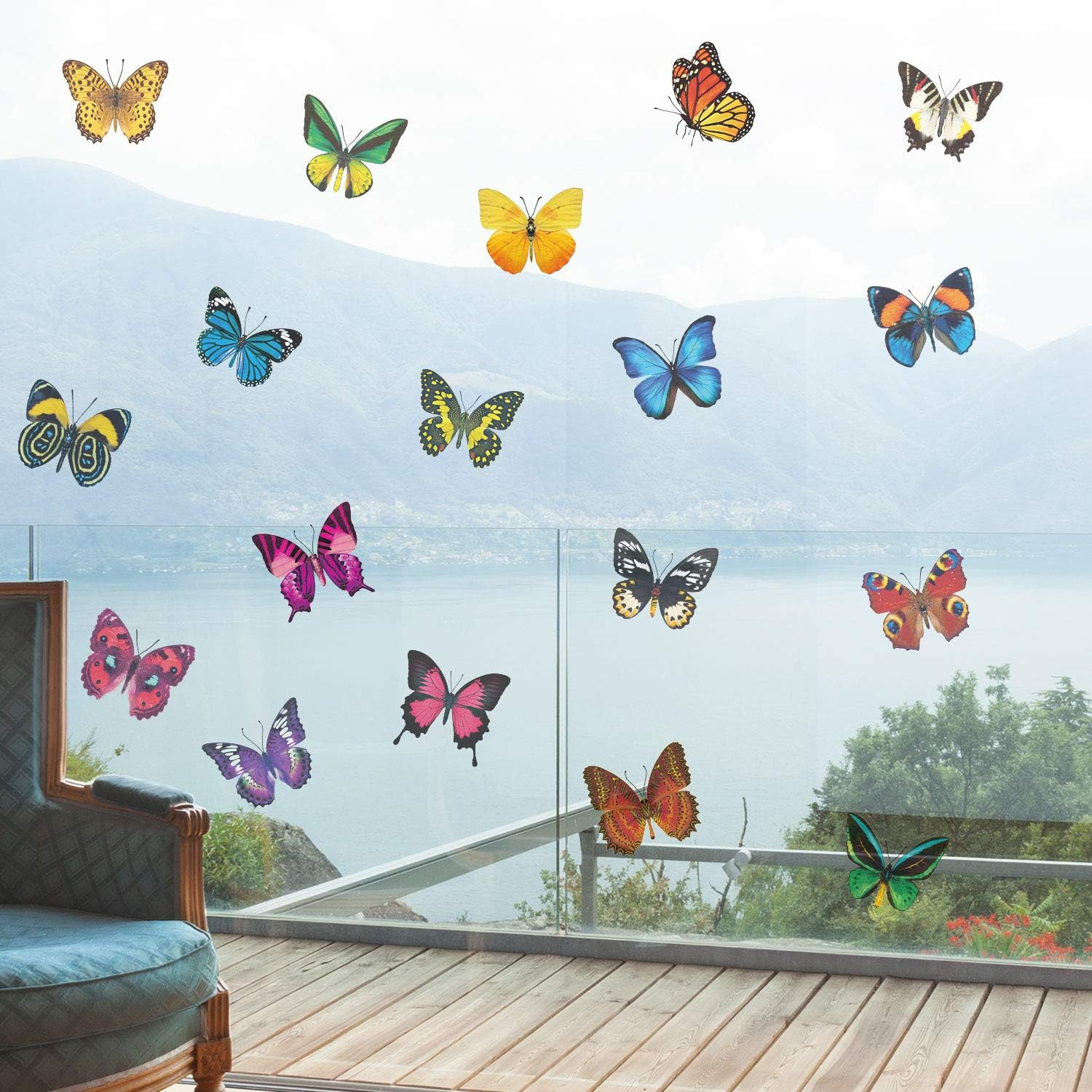 40 Pieces Butterfly Anti-Collision Window Decals Spring Decor Butterfly Cling…