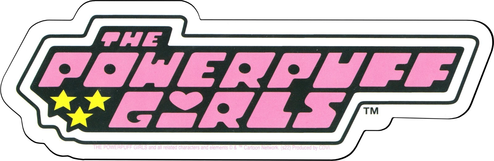 Sticker – Powerpuff Girls Classic Cartoon Pink Black Logo 6″ x 2″ Die Cut #5974