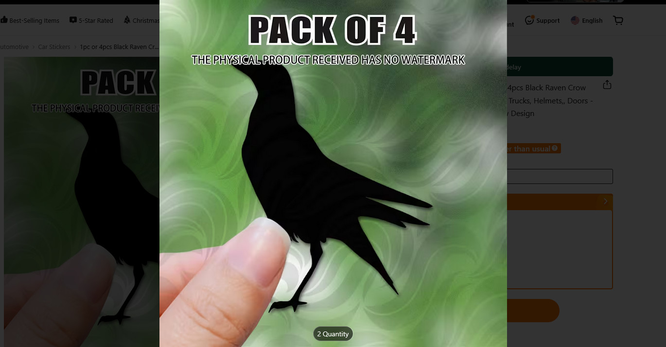 LOT OF 4 BLACK CROWS RAVENS CAR TRUCK LAPTOP DECALS
