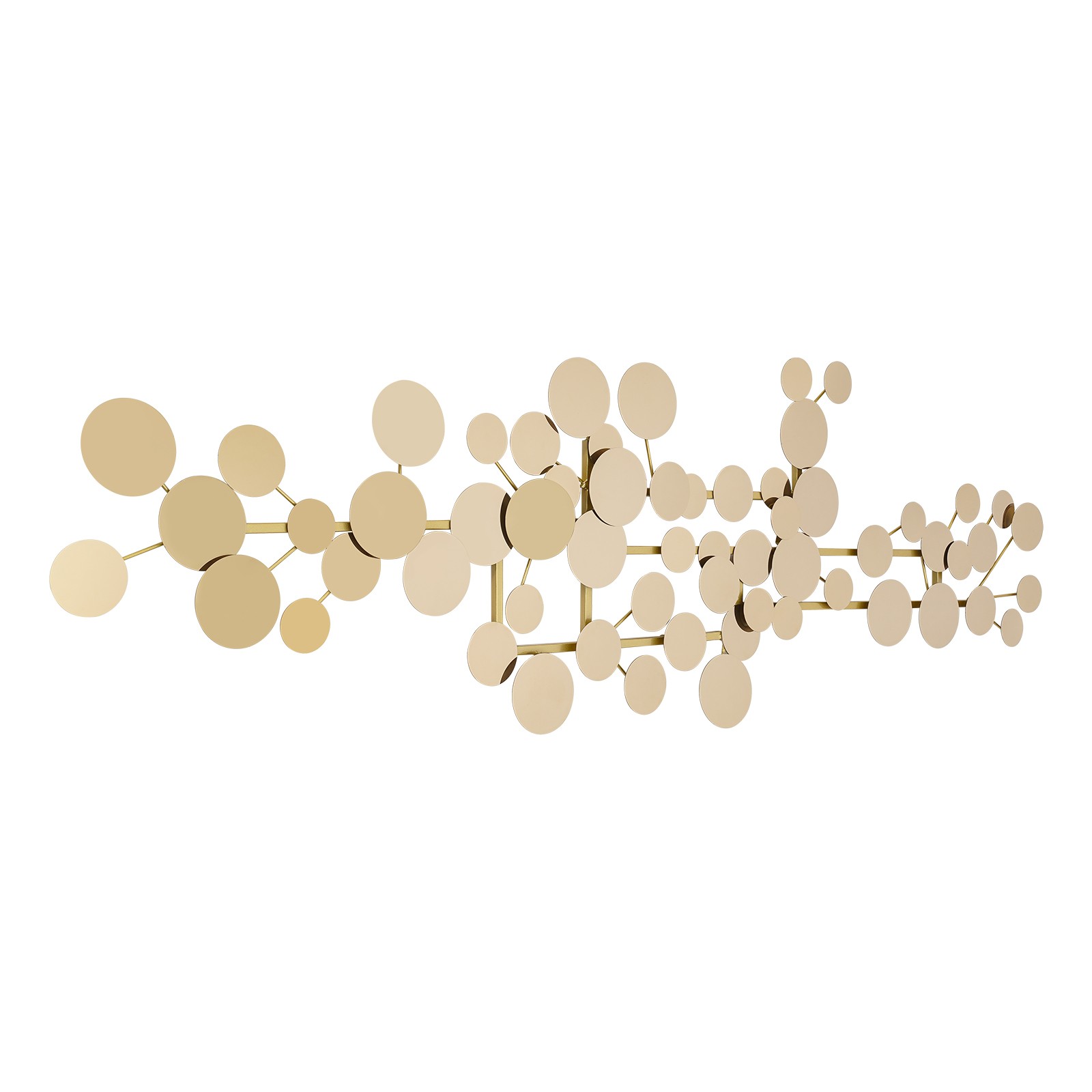 Large Gold Metal Wall Art Decor 59×19 inch, Modern Geometric Circle Wall