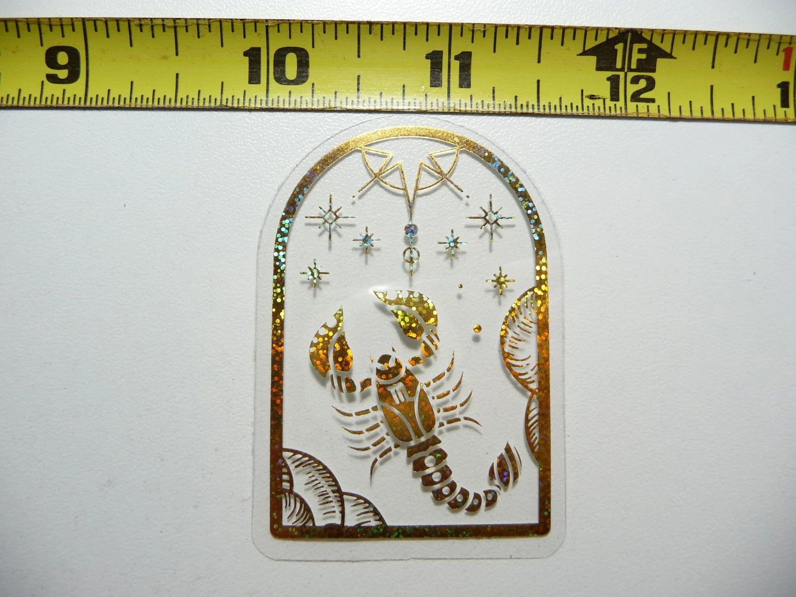 HOLOGRAPHIC ZODIAC SCORPIO ARCH SMALL STICKER DECAL HOROSCOPE SIGN BIRTH MONTH