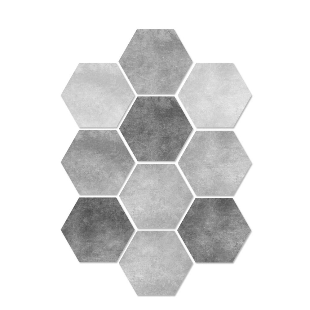 10PCS Hexagon Non- Floor Sticker Hexagonal Tile Sticker Peel Stick Backsplash