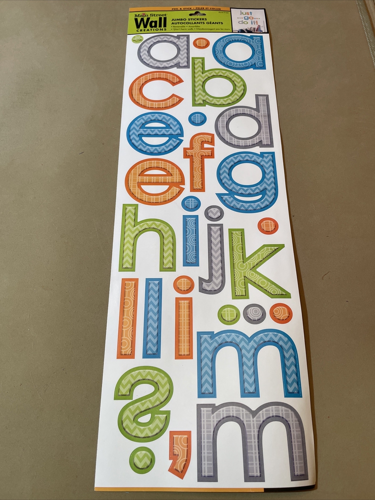 Main Street Wall Creations Peel & Stick Removable STICKERS Chevron Alphabet