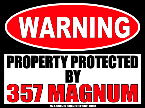 357 Magnum Stickers Funny Warning Sign Bumper Decal 2-pack WS383