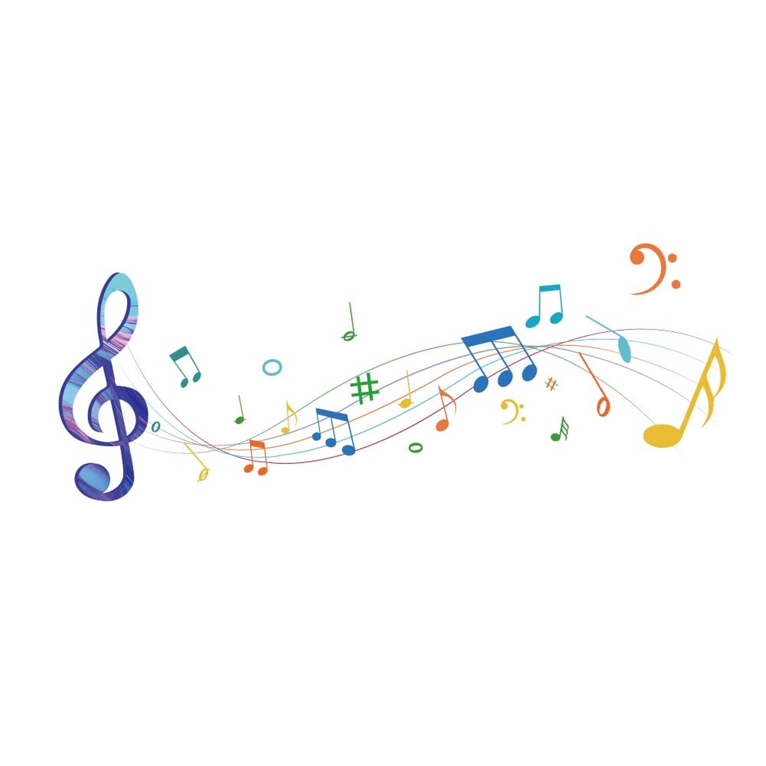 SUPERDANT Wall Stickers Music Wall Decals Watercolor Self Adhesive Music Note…
