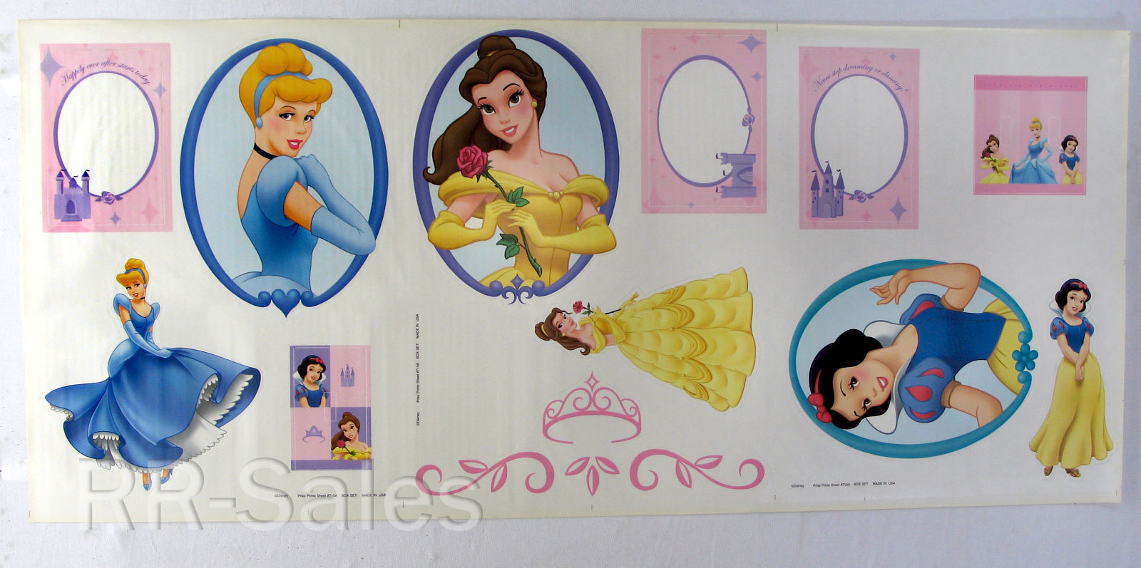 Disney Princess Wall Sticker Decals Party Room Decor Bell Cinderella Snow White