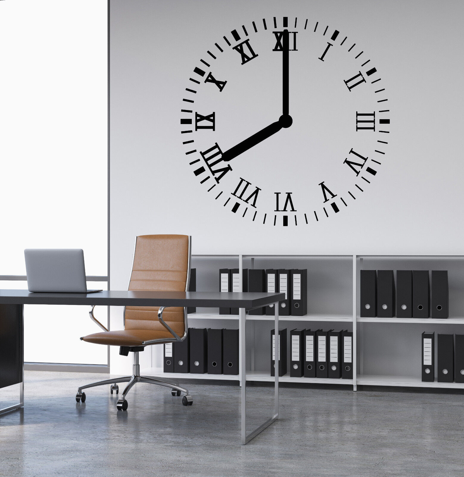 Vinyl Wall Decal Clock Time Room Office Decor Dial Stickers (1619ig)