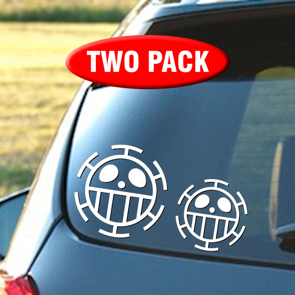 Jolly Roger Trafalgar Law – TWO PACK – Car Window Vinyl Decal Sticker