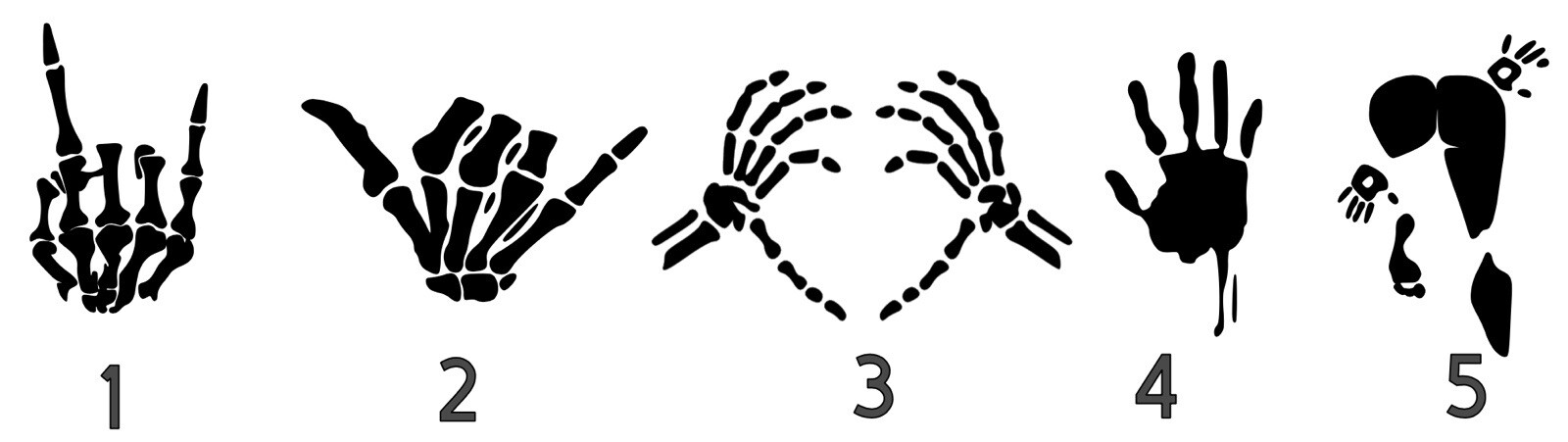 Skeleton Handprint Vinyl Decal (read description)