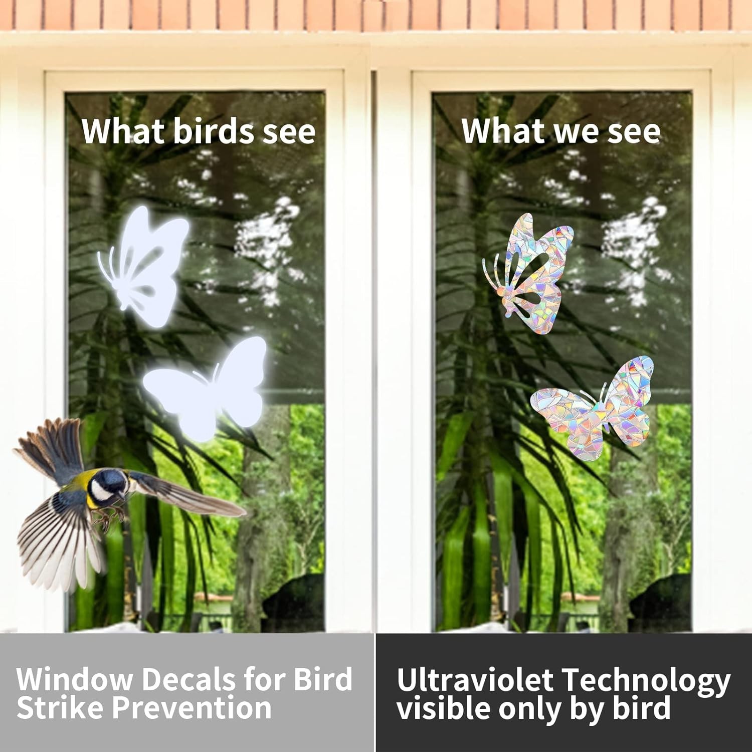 36 Pieces Window Decals for Bird Strikes, Window Clings Prevent Birds from Hi…