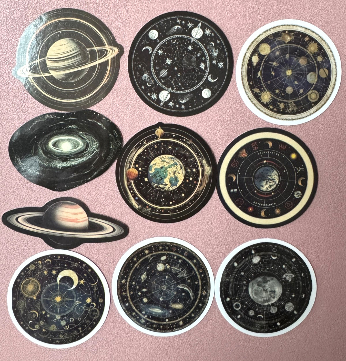 Astronomy Galaxy Space Stickers Cosmic Starry Sky Moon Star 7pcs Random Mix