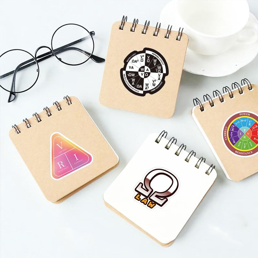 61Pcs Ohm’S Law Stickers Pack – Vinyl Waterproof Decals for Various Surfaces