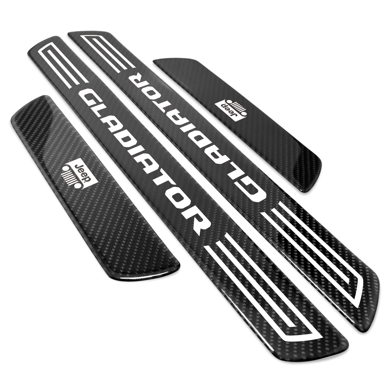 Jeep Gladiator X-Large Black Carbon Fiber 4 Pcs Universal Door Sill Plates
