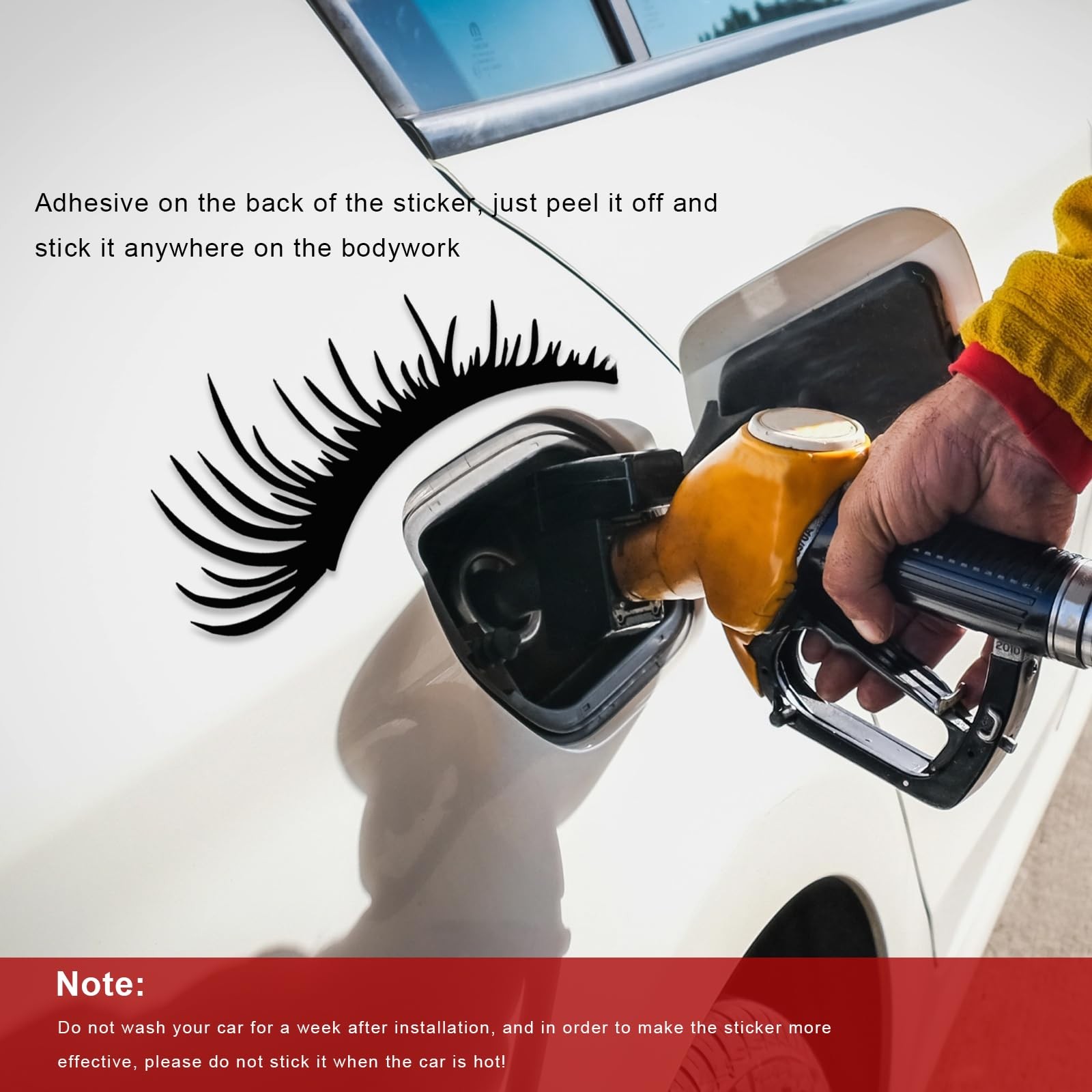 2 PCS Eyelash Decal for Car Headlight, Waterproof Funny Bumper Window Eyelashes