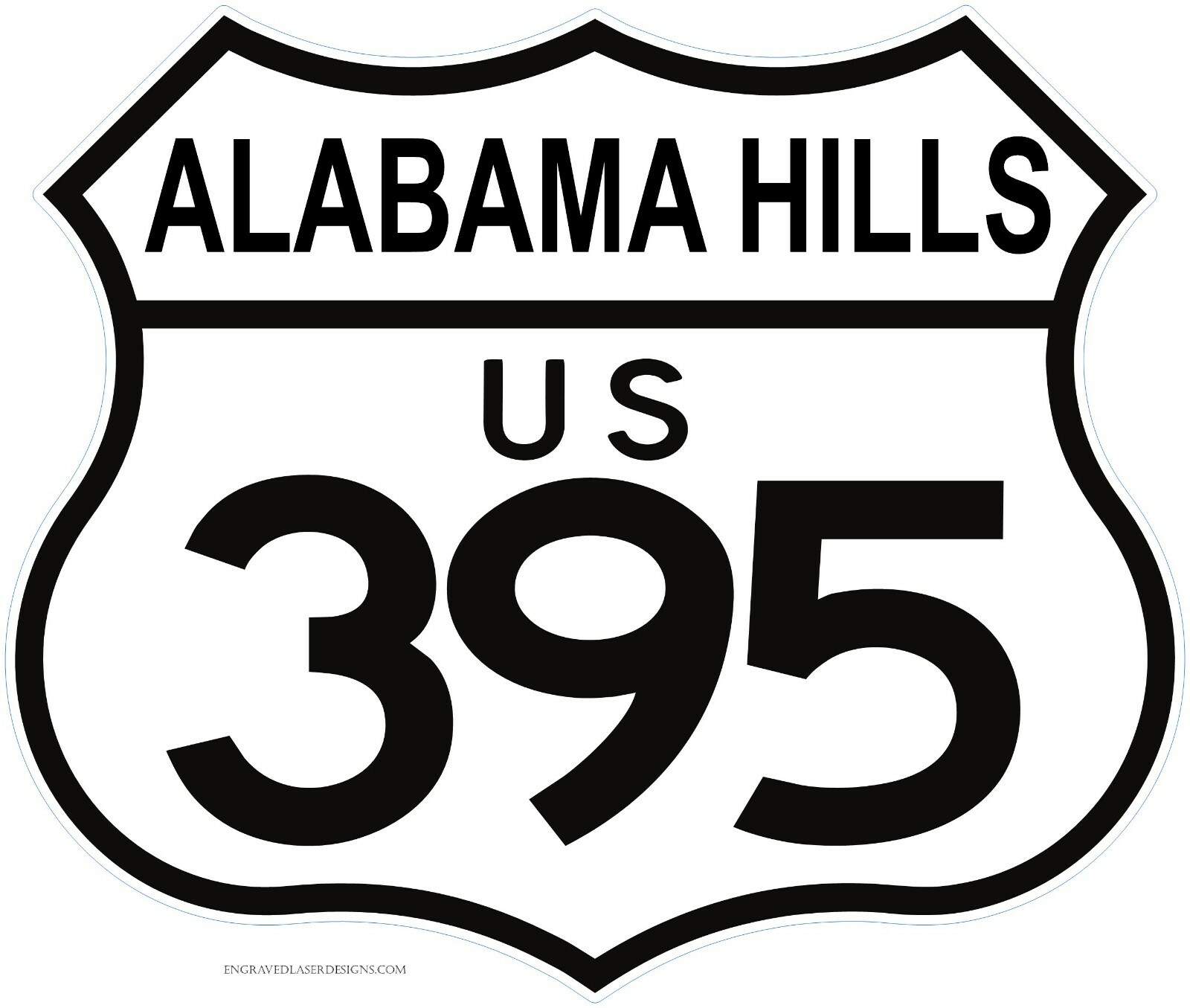 US Route 395 ALABAMA HILLS California Sticker Decal R1036 Highway Sign Road Sign
