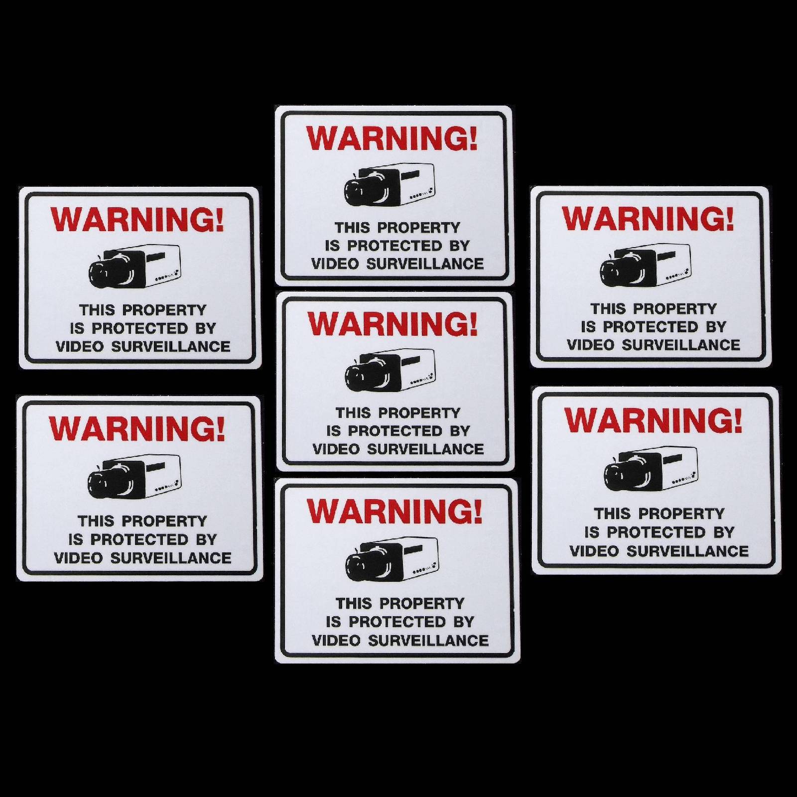 Lot Camera Window Red Warning Sticker Signs Home Stores Waterproof Surveillance