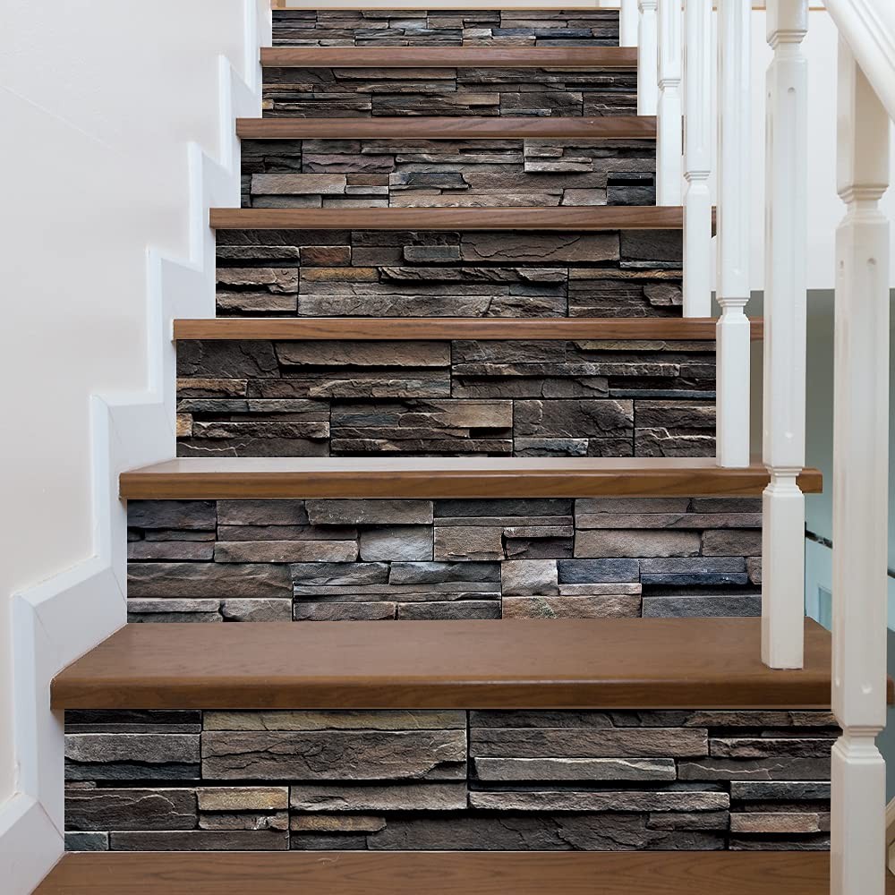 MISSSIXTY 7 Strips Self Adhesive Stair Stickers, Peel and Stick Vinyl Stair R…