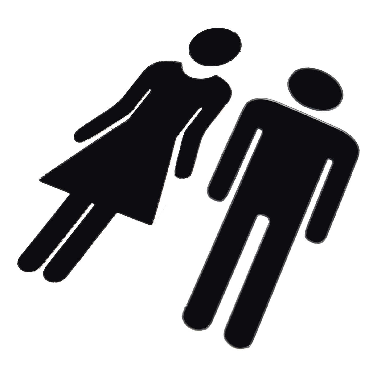 Brand New Sticker Toilet Sign Signage WC Door 1 Pair 3D for acrylic Bathroom