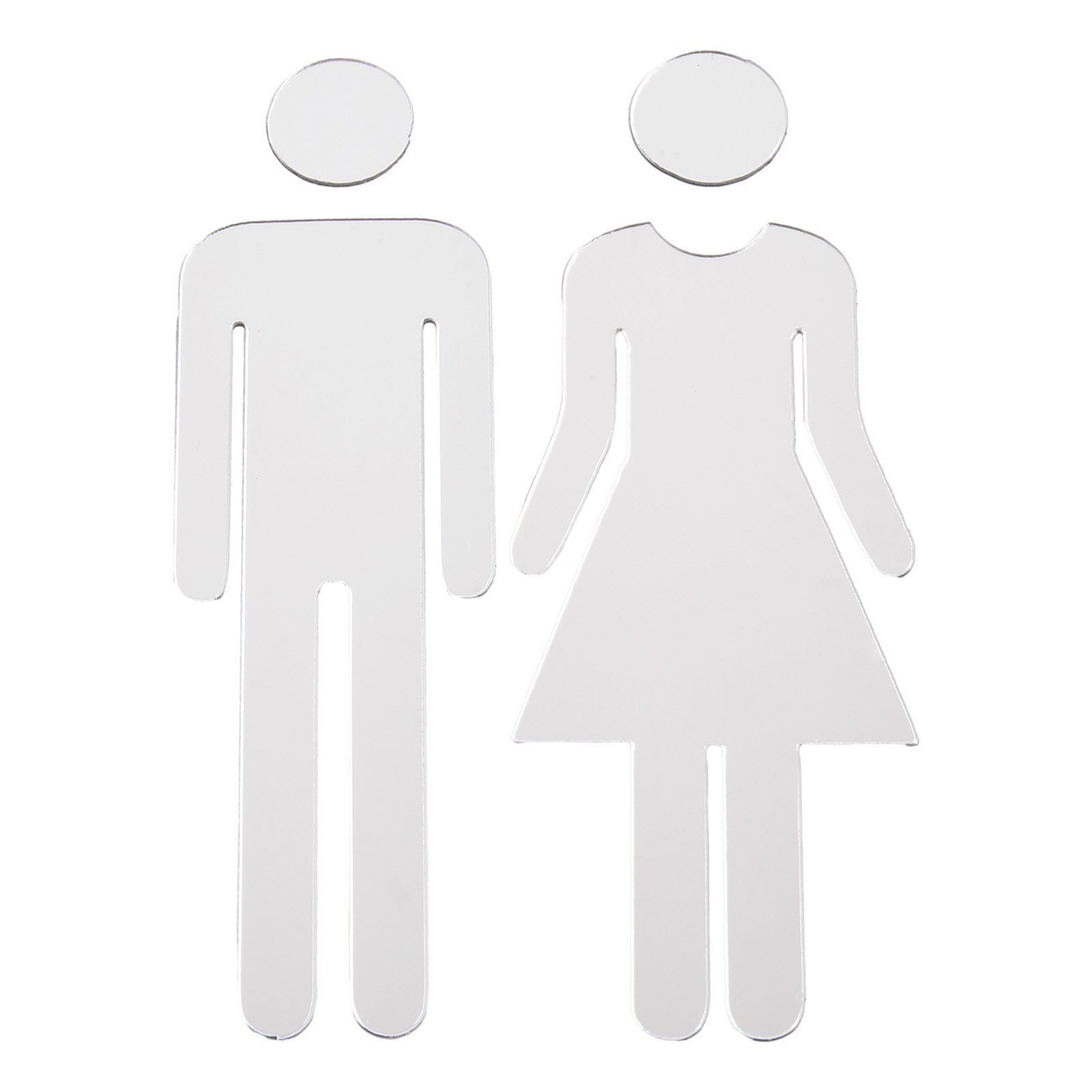 Brand New Sticker Toilet Sign Signage WC Door 1 Pair 3D for acrylic Bathroom