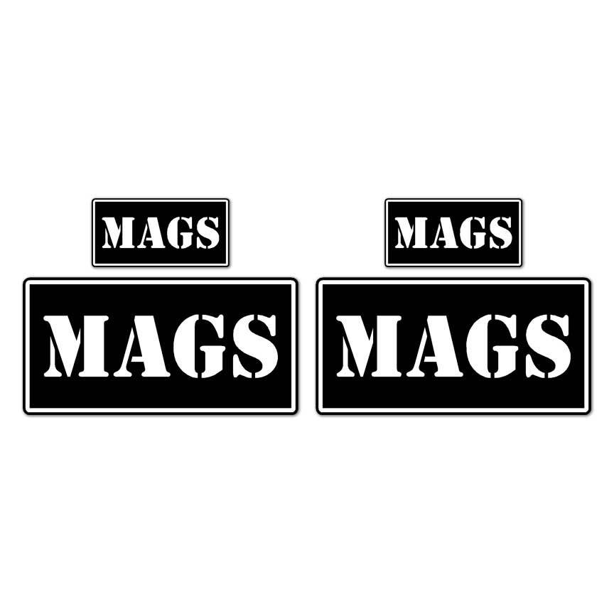 MAGS B&W Ammo Box Set, Vinyl Decal Sticker, 2@ 1″x2″ & 2@ 2″x4″, #8443