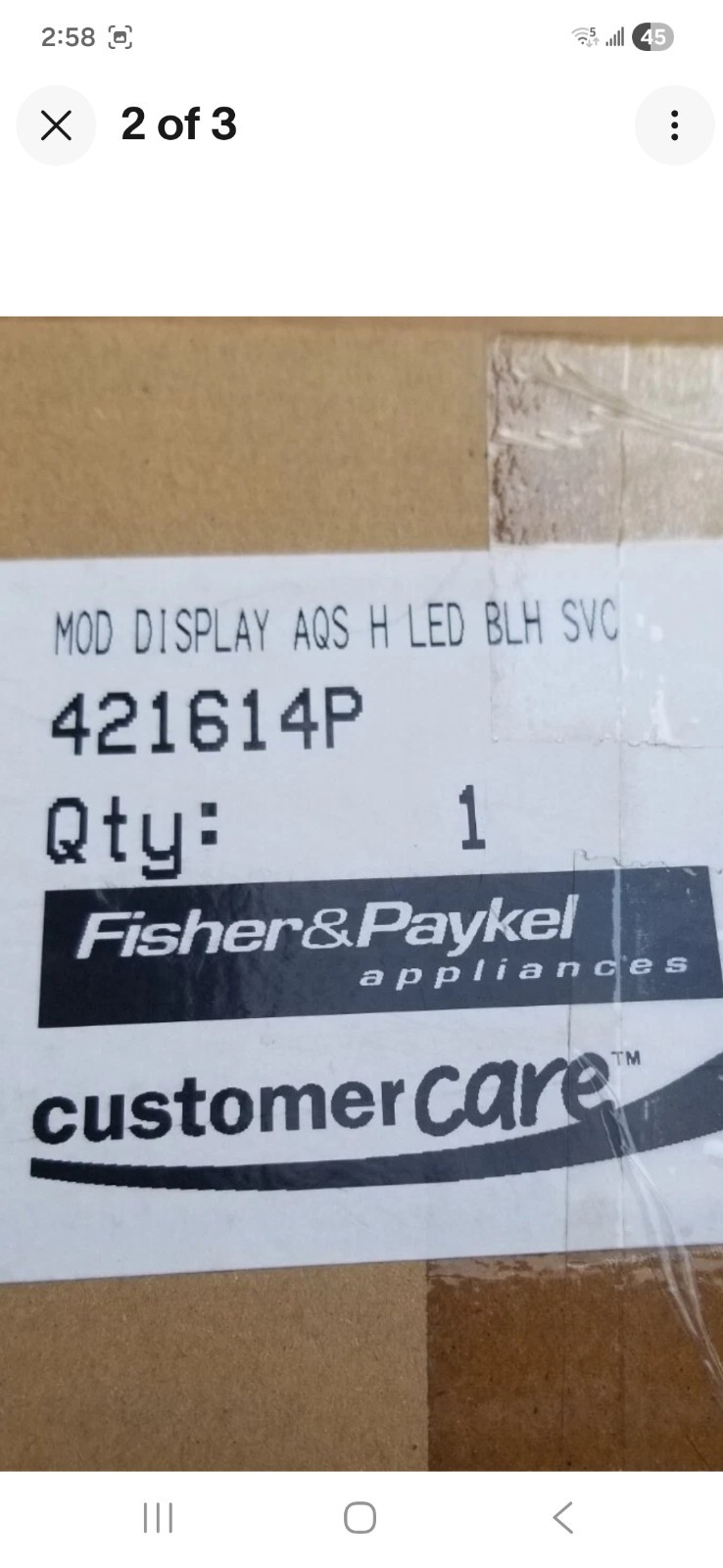 #Z5 NEW OEM Fisher & Paykel 421614P – Mod Display Aqs H Led Blh Svc