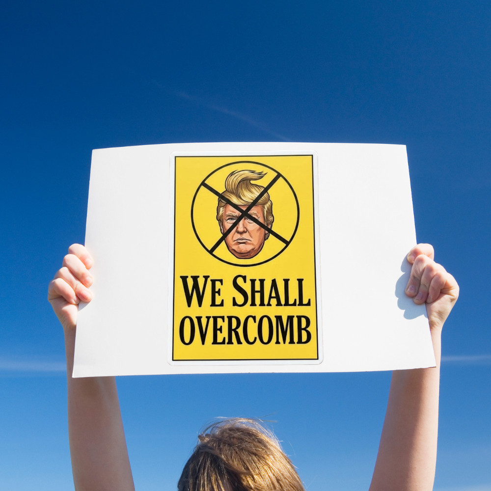 Anti Trump Sticker NO KINGS PROTEST «We Shall Overcomb» Waterproof 1/10/50/100