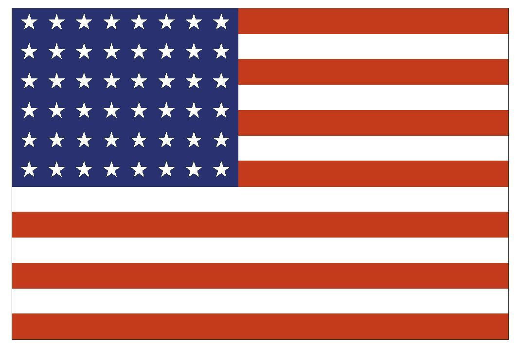 United States Historic 48 Star Flag Sticker Decal F594