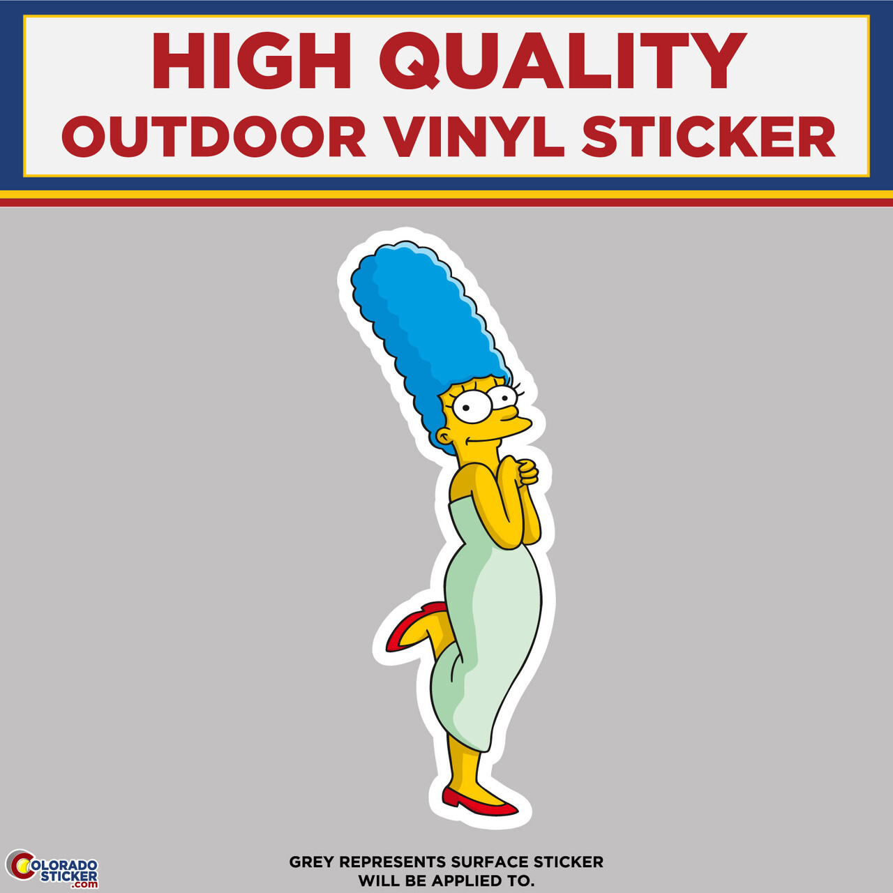 Marge Simpson standing on one foot, High Quality Vinyl Stickers