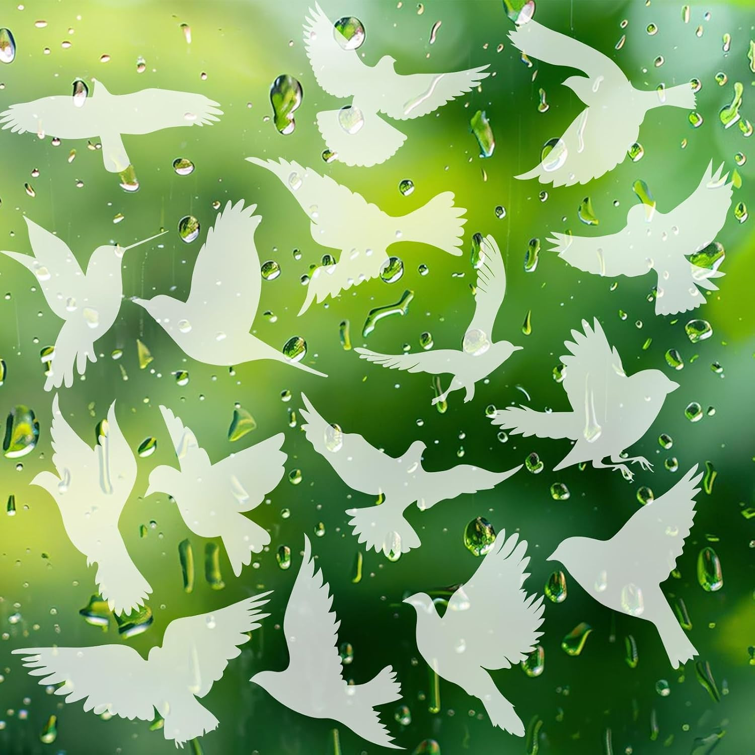16 Pieces Bird Window Clings, Window Alert Decals for Birds Strikes, Protect
