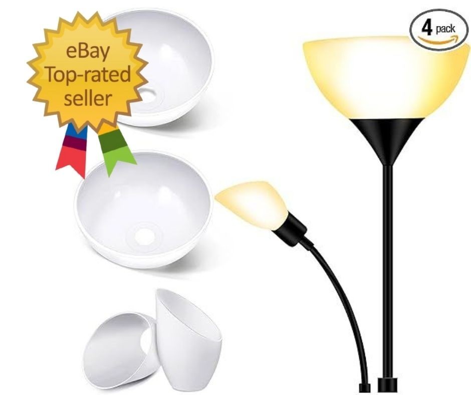Replacement Lamp Shade 4 Pcs White Replacement Plastic Lampshade 2 Pack 1.65″ Fi