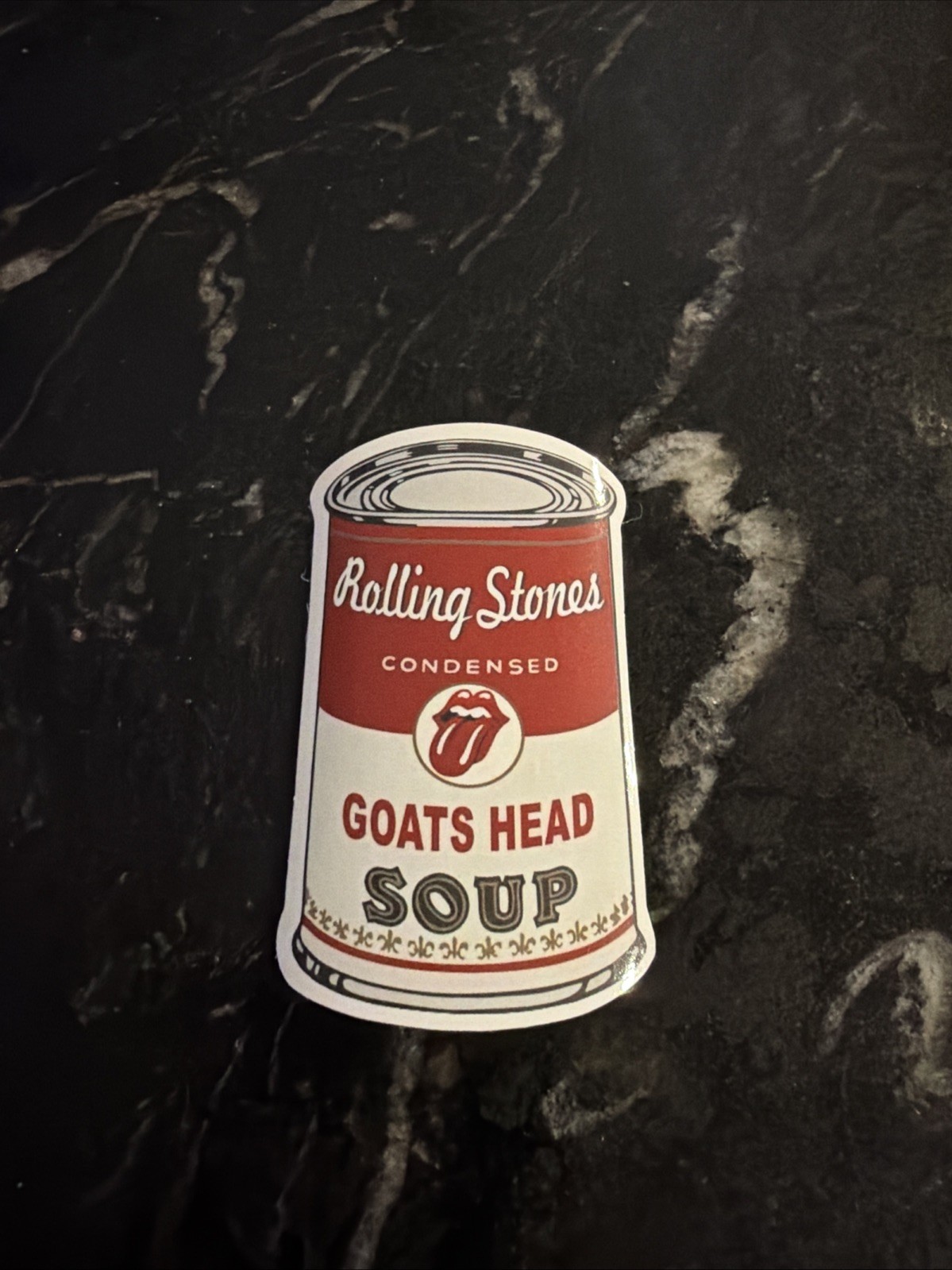 Rolling Stones Goats Head Soup Can Sticker Vinyl Decal Rock Band 2.75”