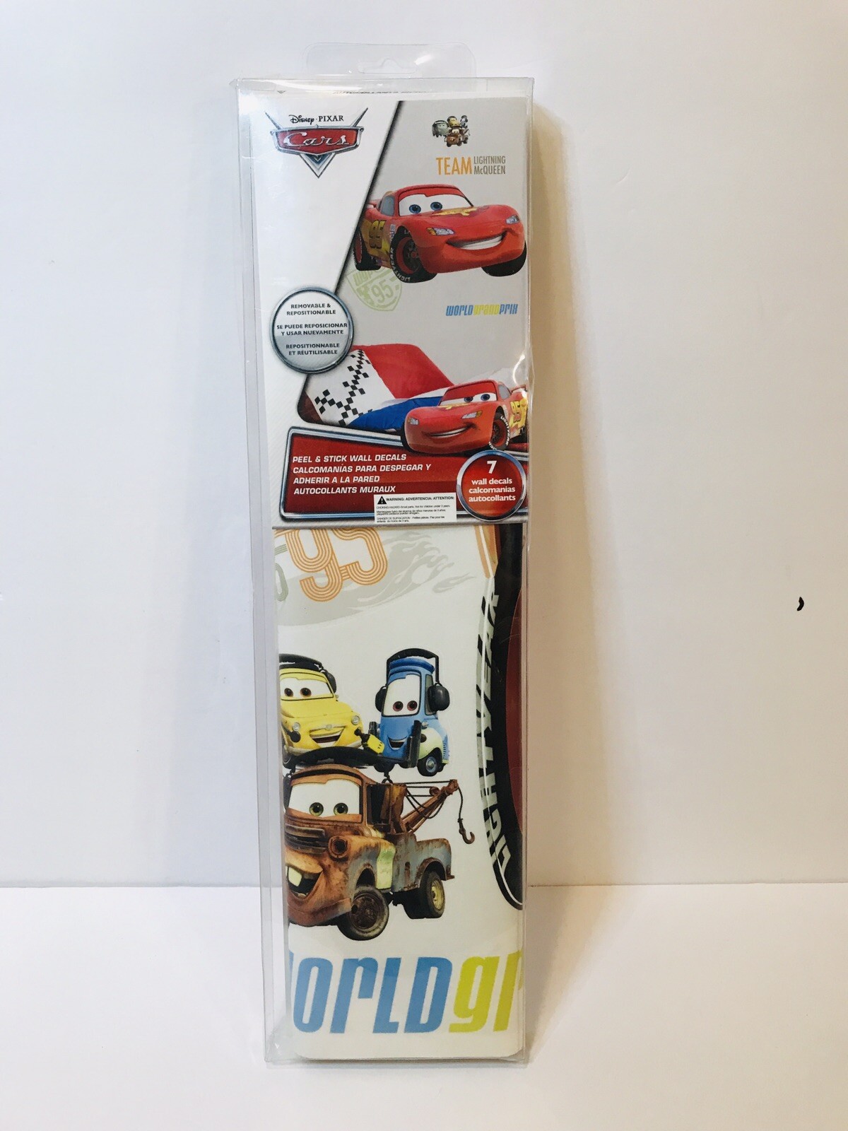 VTG CARS Peel And Stick Wall Decals Disney Pixar 7 Total Decals New & Sealed