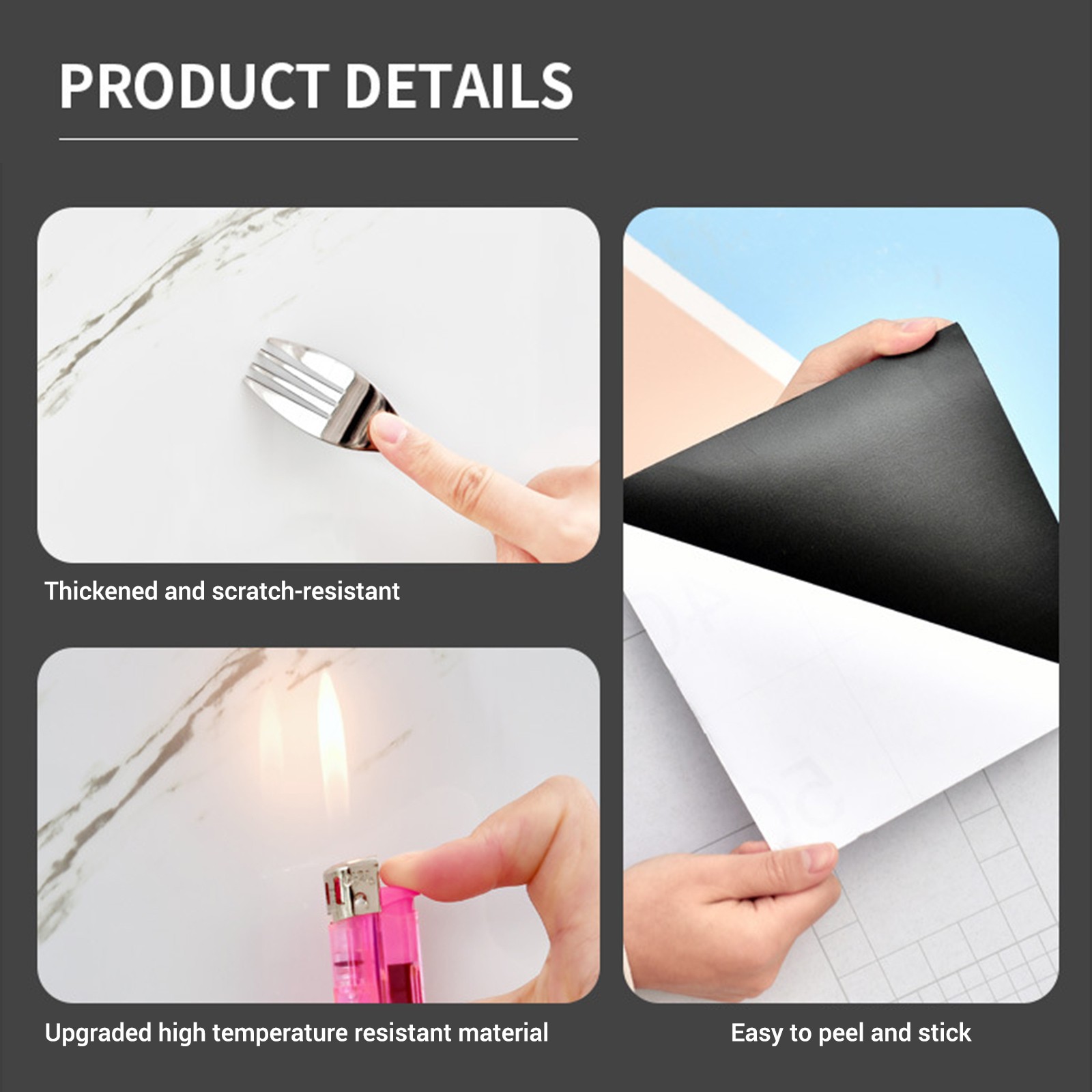 Marble Tile Stickers 60x30cm Self Adhesive Wall Tiles Waterproof Peel and Stick