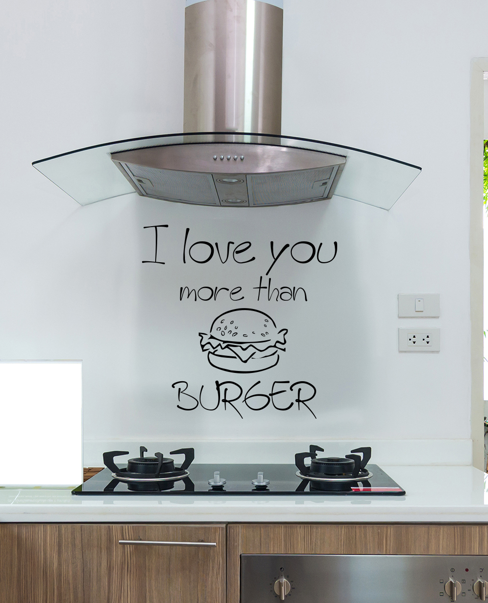 Quote Wall Decals I Love You More Than Burger Vinyl Decal For Home Decor aa163