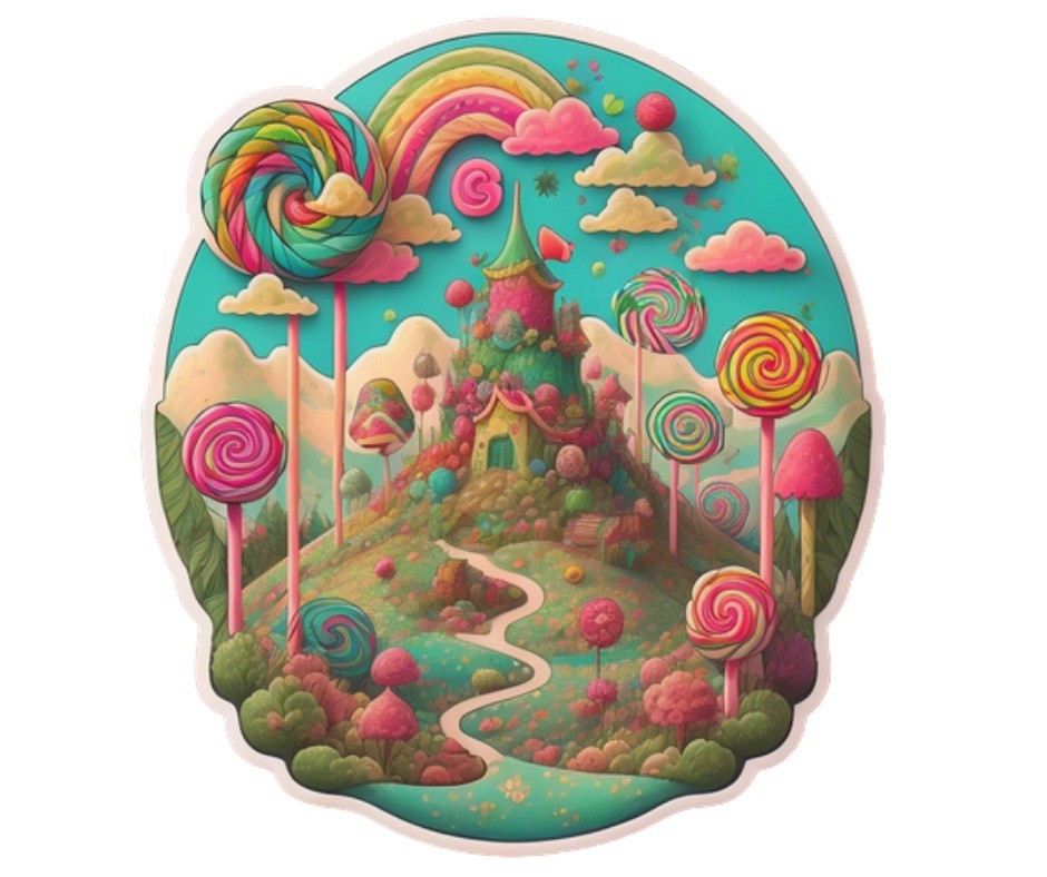 Psychedelic Candyland DIE-CUT Sticker Sacred Geometry DMT