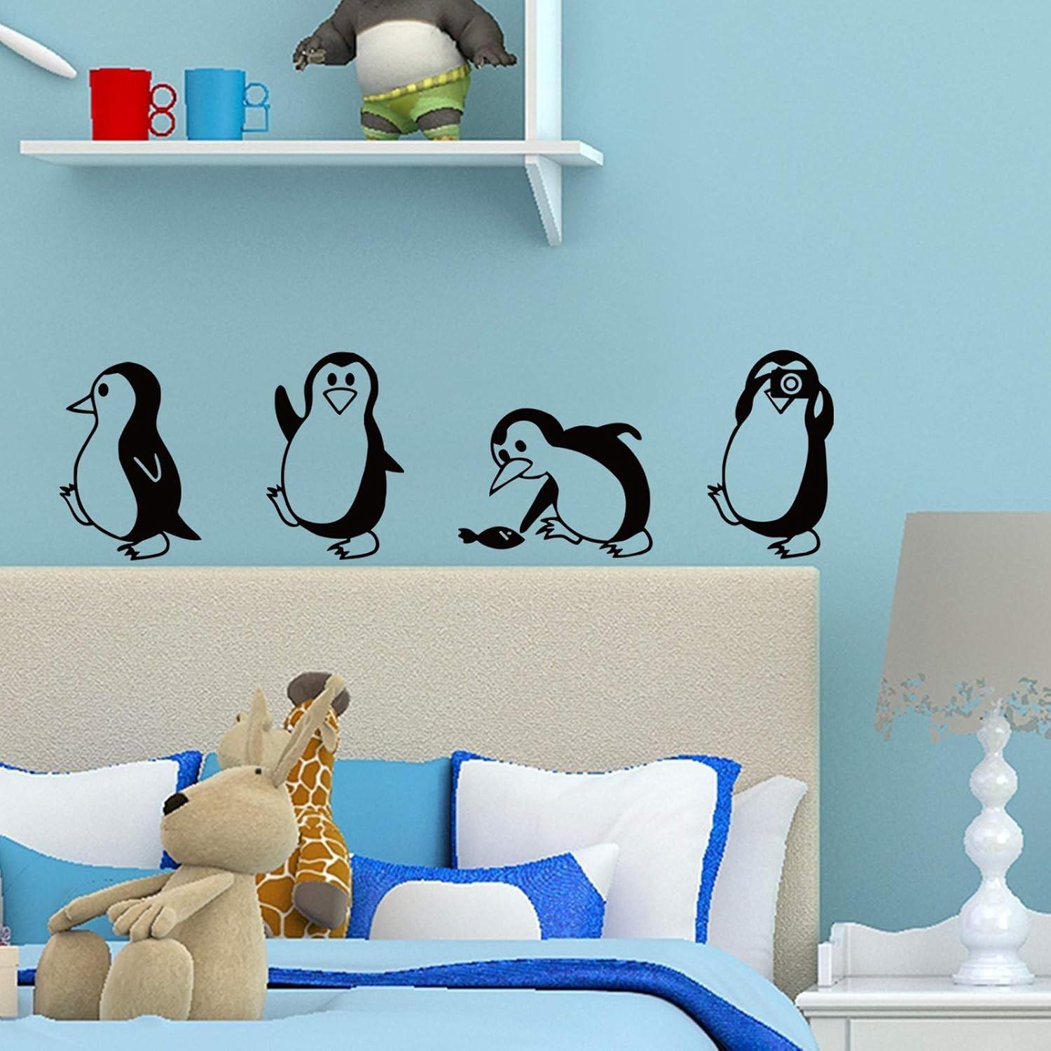 Penguin Wall Stickers for Kids Nursery Decor Reusable Vinyl Decal Art
