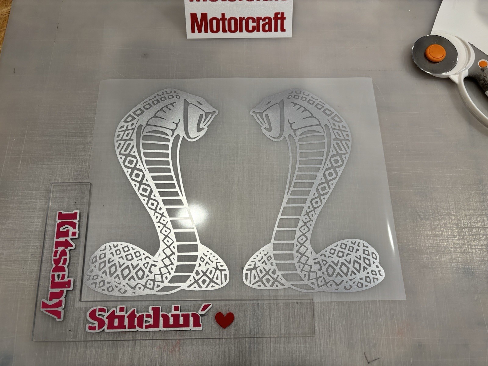 TWO Super Snake Cobra Die Cut Vinyl Decals (L/R Pair) Shelby Ford Mustang Bronco