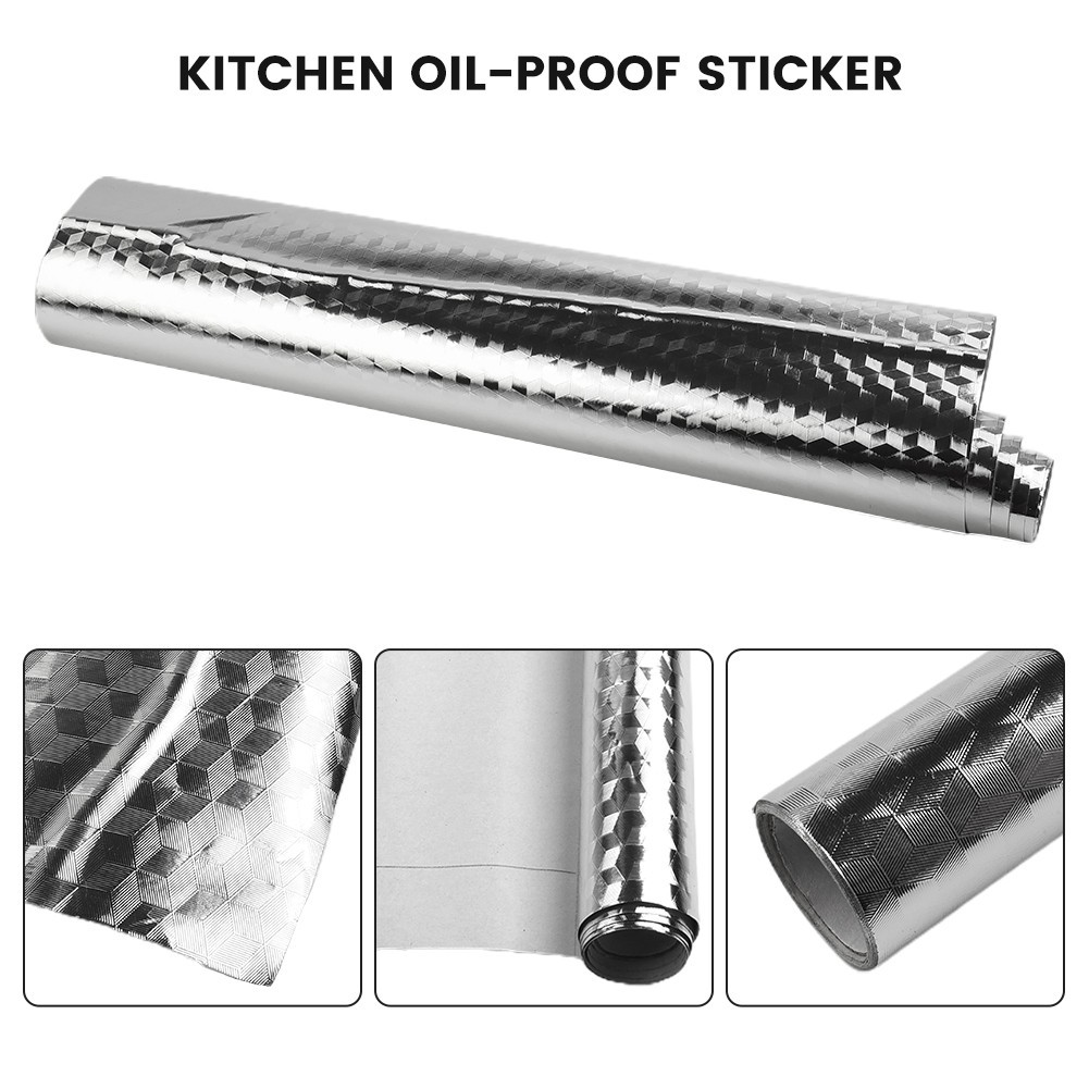 5 Meter Kitchen Countertop Oil-Proof Waterproof Aluminum Foil Self-Adhesive