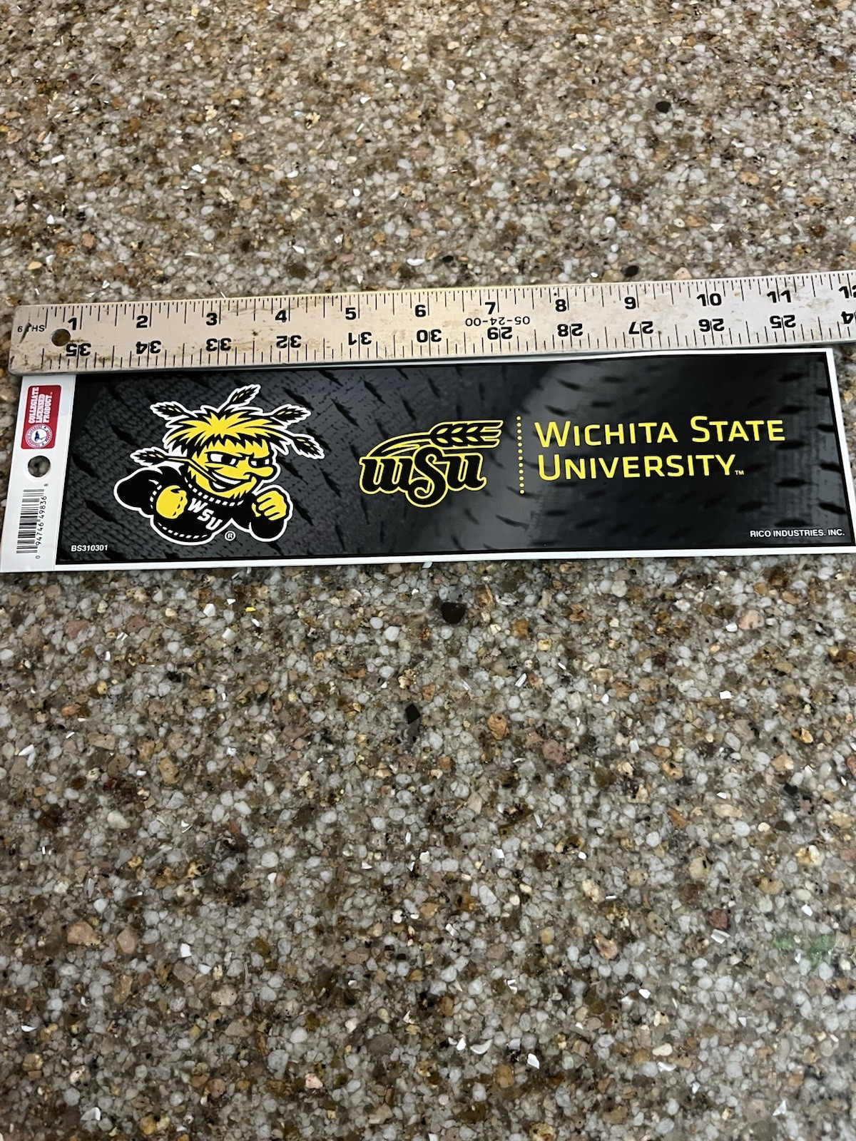 Rico Industries Wichita State WuShock Vinyl Decal Black Yellow