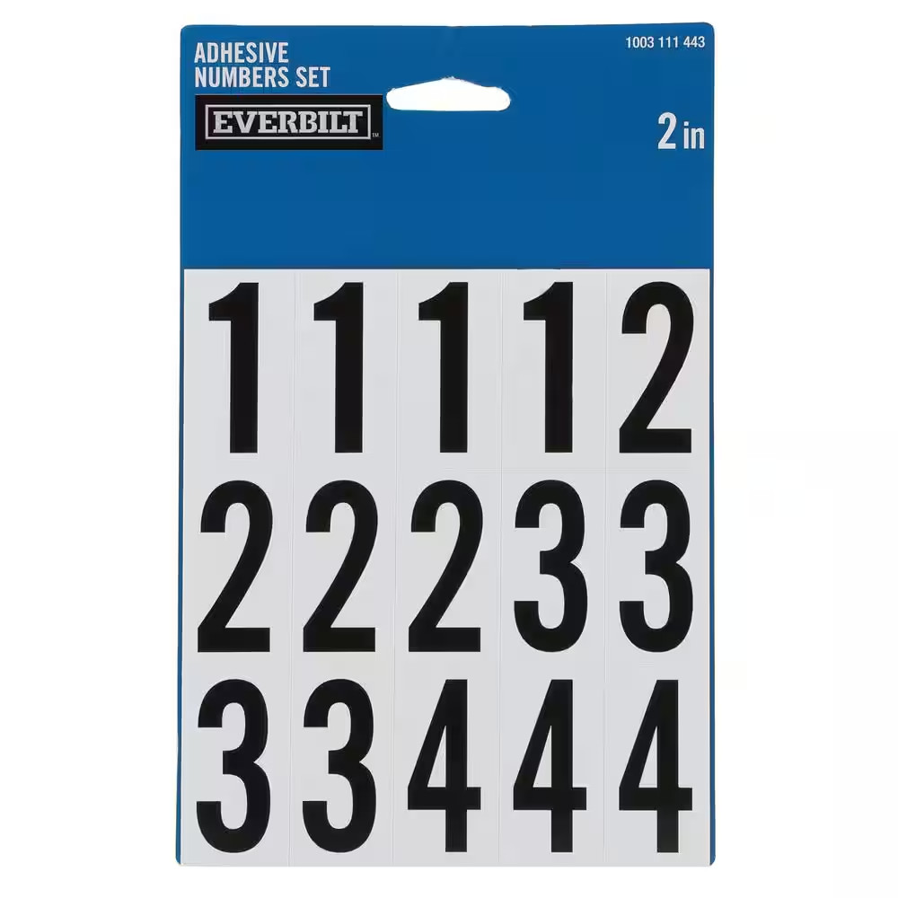 2 in. Self Adhesive Vinyl Mailbox Number Sticker Set