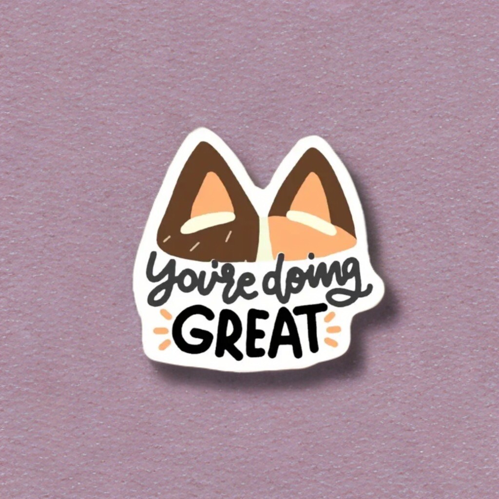 Sticker – Blue Red Heeler Decal, You’re Doing Great, Small 2.36”