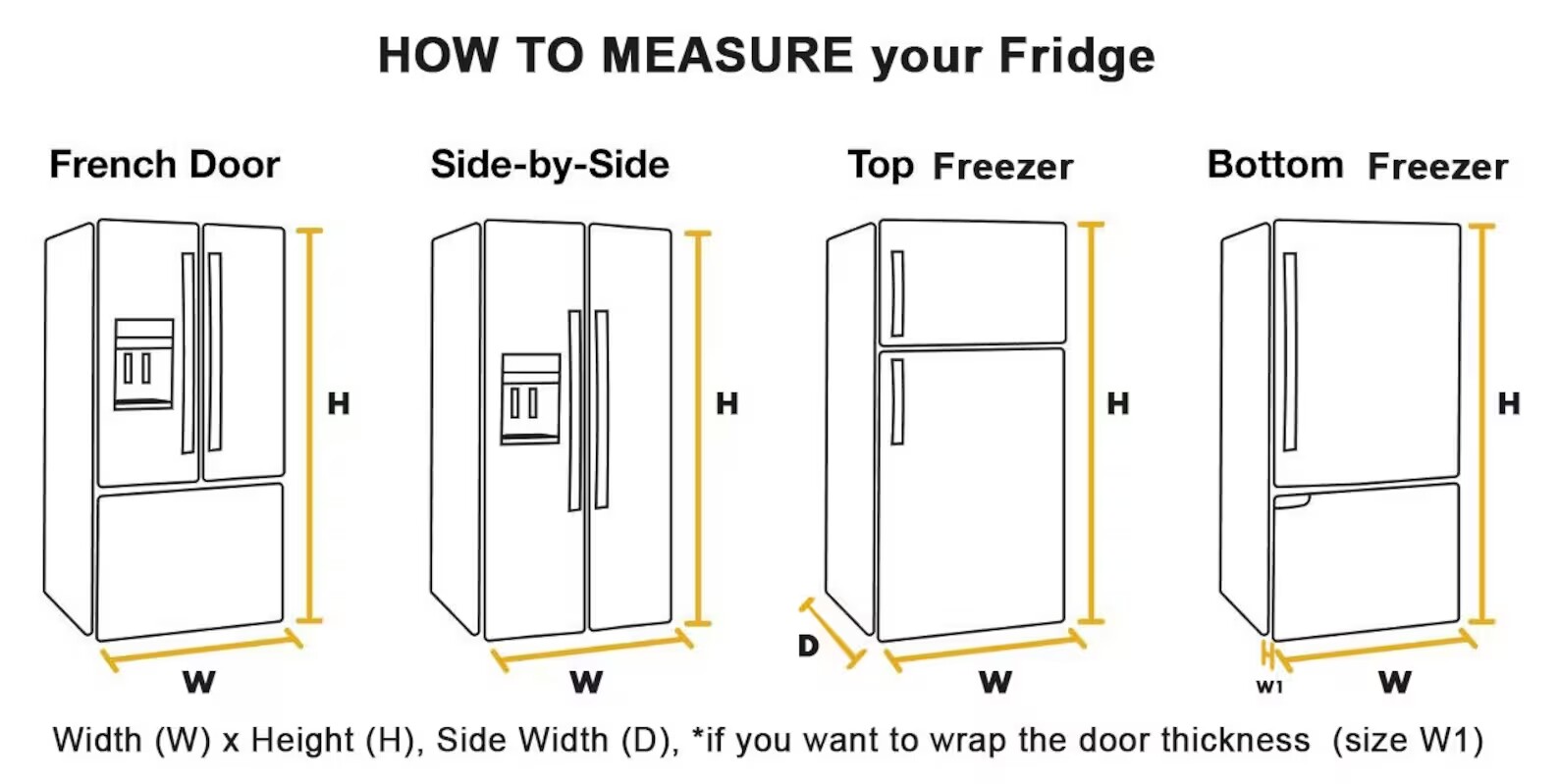 Barn Door Fridge Wrap, Laminated Refrigerator Sticker Cover. Countryside style