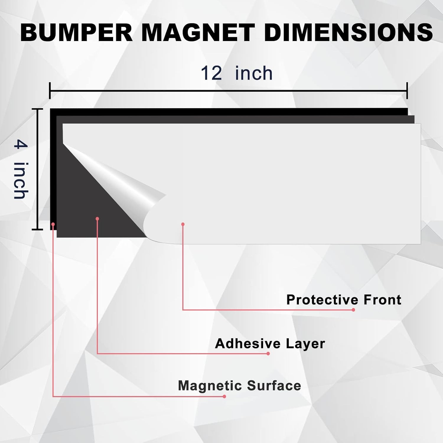 Bumper Sticker Magnets 4 Pcs 12×4 Inch Flexible Sheet
