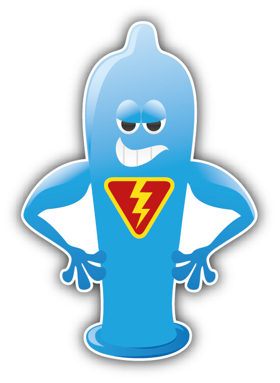 Condom Superhero Car Bumper Sticker Decal »SIZES»