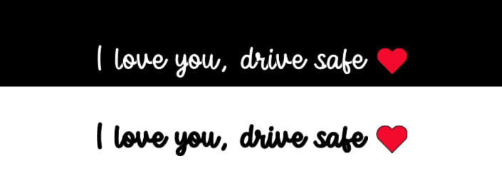 2 Pack-I Love You, Drive Safe Vinyl Decal Sticker Rearview Mirror Car Window