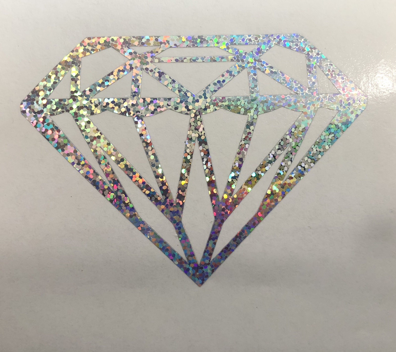 2 Diamond Decal Car Window Vinyl Jewel Love Laptop Sticker HOLOGRAPHIC Colors