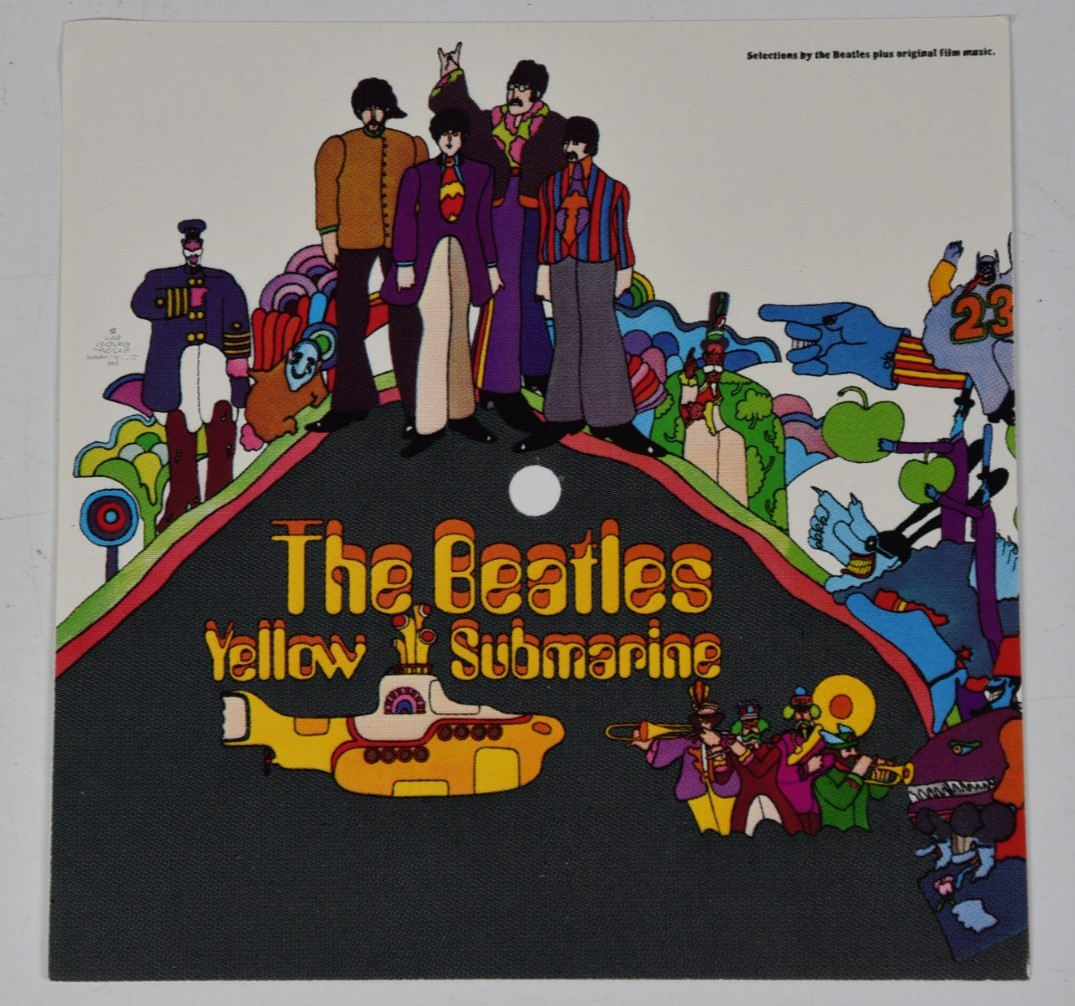 Vintage Beatles Yellow Submarine Cover Art 6″ Art Print 45 Record Paper ONLY