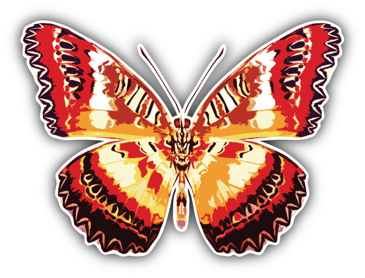 Cheerful Butterfly Car Bumper Sticker Decal