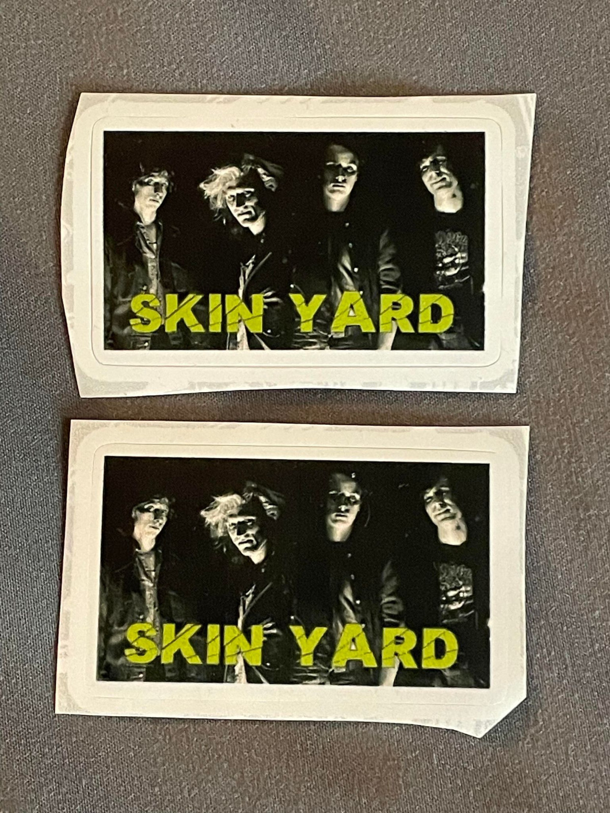 Lot (2) SKIN YARD 1 1/4″ x 2″ Band Logo STICKERS Black Green FAST! FREE SHIP!