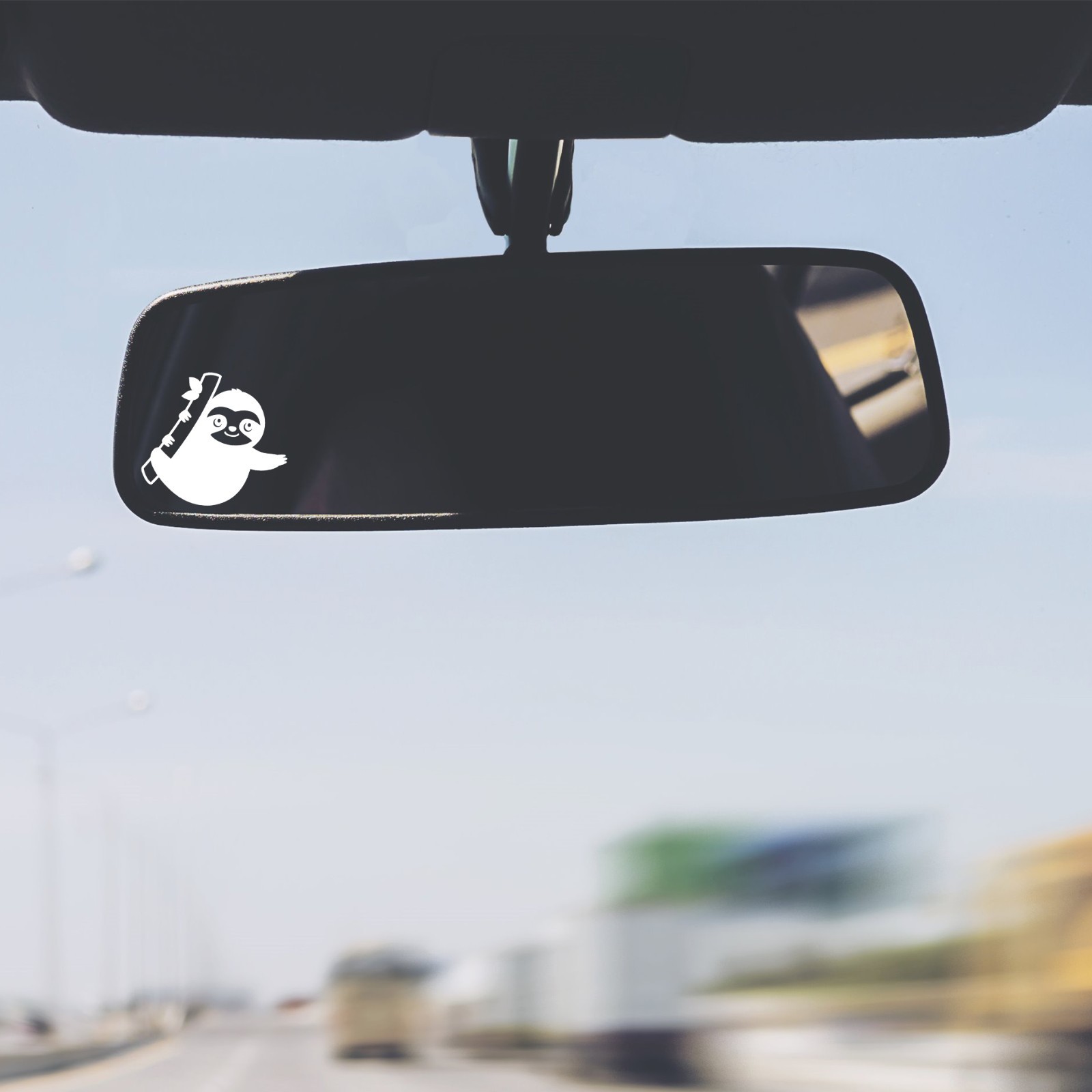 Sloth on a Branch Vinyl Decal Sticker Rearview Mirror Car Truck Bottle Set of 2